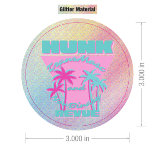 HUNK Glitter Logo Sticker